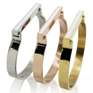 Stainless Steel Horseshoe Charm Bangle Bracelet Couple Jewelry