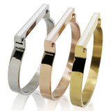 Stainless Steel Horseshoe Charm Bangle Bracelet Couple Jewelry