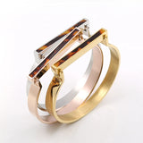 Stainless Steel Horseshoe Charm Bangle Bracelet Couple Jewelry
