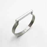 Stainless Steel Horseshoe Charm Bangle Bracelet Couple Jewelry