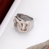 D-shaped CZ Stackable Rings Women Jewelry Accessories