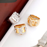 D-shaped CZ Stackable Rings Women Jewelry Accessories