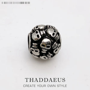 Vintage Europe Skeleton Charm Big Hole Skull Bead