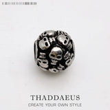 Vintage Europe Skeleton Charm Big Hole Skull Bead