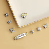 Mom/Daughter Heart Butterfly Name Bracelets Set