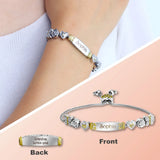 Mom/Daughter Heart Butterfly Name Bracelets Set