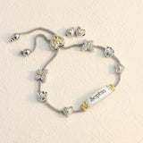 Mom/Daughter Heart Butterfly Name Bracelets Set