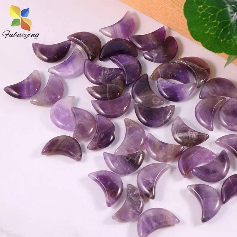 Moon Purple Beads 22mm Natural Stone Jewelry Making