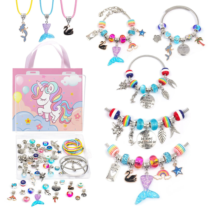 DIY Christmas Jewelry Children's Toy Making Charm Bracelet Set Gift Necklaces