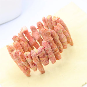 Vintage Branch Charm Coral Bracelet Women Elastic Rope Jewelry