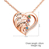 Heart-shaped Pendant Gemstone Birthstone Necklace