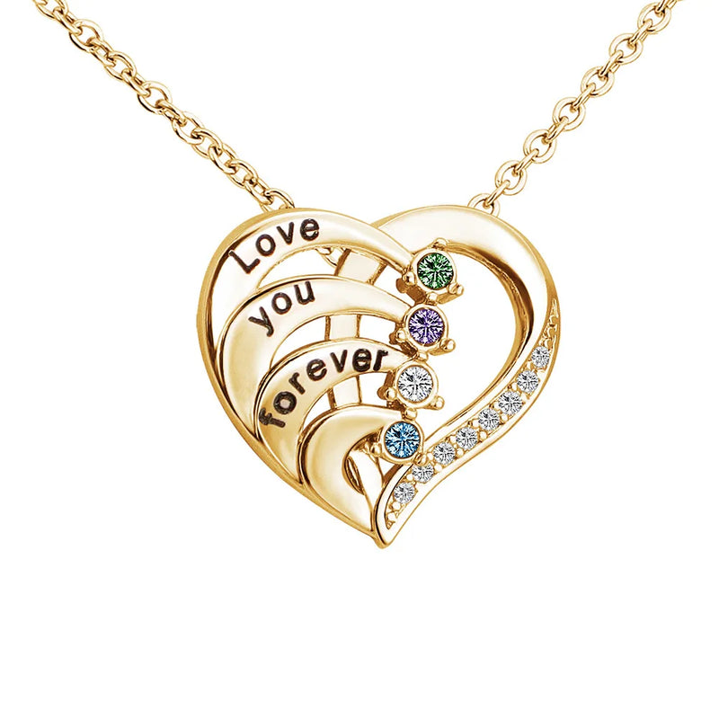 Heart-shaped Pendant Gemstone Birthstone Necklace