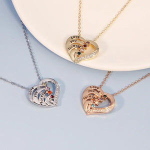 Heart-shaped Pendant Gemstone Birthstone Necklace