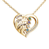 Heart-shaped Pendant Gemstone Birthstone Necklace