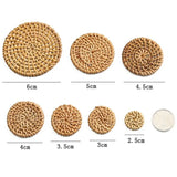 Wooden Straw Weave Rattan Round Earring Findings 10pcs