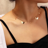 Star Butterfly Necklace Silver Pendant Choker Female Party Jewelry Gift