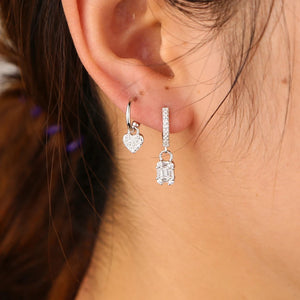 925 Silver Dangle Earrings with CZ Stones