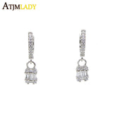 925 Silver Dangle Earrings with CZ Stones