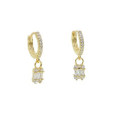 925 Silver Dangle Earrings with CZ Stones