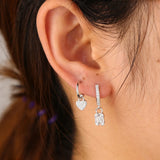 925 Silver Dangle Earrings with CZ Stones