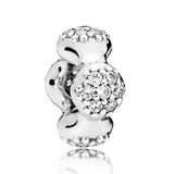 Daisy & Heart Butterfly Spacer Charm 925 Silver Beads for Bracelet DIY