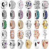 Daisy & Heart Butterfly Spacer Charm 925 Silver Beads for Bracelet DIY