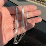 925 Silver Multilayer Chain Necklaces 5-Layer Silver Chain Strand