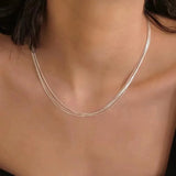 925 Silver Multilayer Chain Necklaces 5-Layer Silver Chain Strand