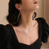 925 Silver Multilayer Chain Necklaces 5-Layer Silver Chain Strand