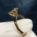 Yellow Allergy Tibetan Silver Ring High Cubic Zirconia Wedding Band