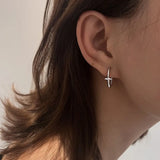 Small Cross Hook Earrings for Women Lightning Dangle Jewelry
