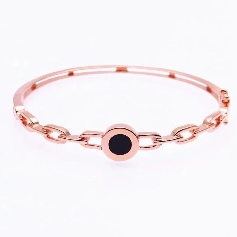 14K Rose Enamel Bracelet for Women 585 Purple High Sense Jewelry