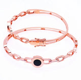 14K Rose Enamel Bracelet for Women 585 Purple High Sense Jewelry