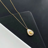 18k Plated Avocado Pendant Necklace Stainless Steel Avocado Necklaces