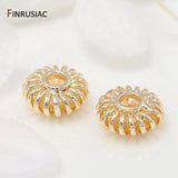 Hollow Flat Beads Accessories for DIY Jewellery Making, Brass Metal Plated