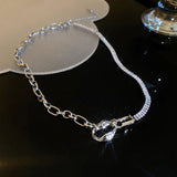 Asymmetrical Personality CZ Necklace for Lady Shine Rhinestone Zircon