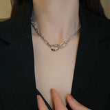 Asymmetrical Personality CZ Necklace for Lady Shine Rhinestone Zircon