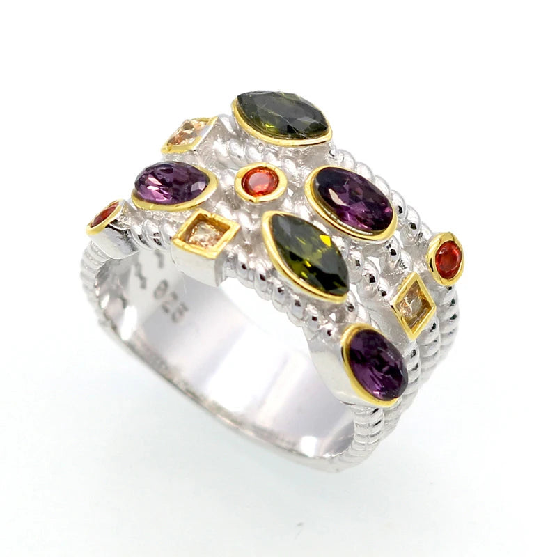 Austrian Crystal Silver Ring Classic Jewelry Party Gift For Woman