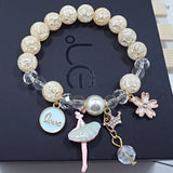 Boho Charm Bracelet Rose Quartz Beads Bangle Girl Shell Stars Pendant