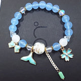 Boho Charm Bracelet Rose Quartz Beads Bangle Girl Shell Stars Pendant