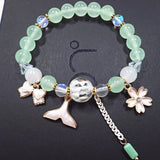 Boho Charm Bracelet Rose Quartz Beads Bangle Girl Shell Stars Pendant