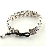 Coffee Beans Antique Silver Leather Women Bracelet