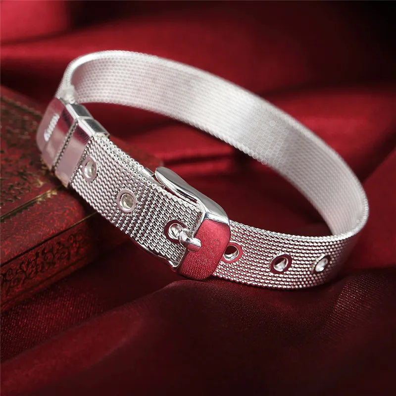 925 Silver Bracelet Chain Wedding High Jewelry Gift
