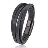 Hand Woven Leather Bracelet Stainless Steel Chakra Leather Bracelet