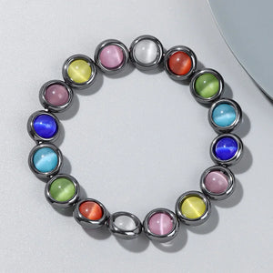 Hematite Beads Cat Eye Stone Bracelet Luck Prosperity