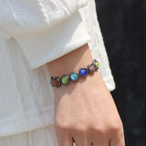 Hematite Beads Cat Eye Stone Bracelet Luck Prosperity