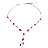 925 Silver Ruby Zircon Sweater Pendant Necklace Fine Jewelry Party Gift