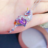 Unicorn Crystal Zircon Necklace for Women - Silver Choker Jewelry