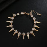 Rhinestone Charm Rivet Bracelet Bling Crystal Link Chain Jewelry