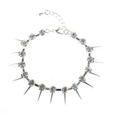 Rhinestone Charm Rivet Bracelet Bling Crystal Link Chain Jewelry